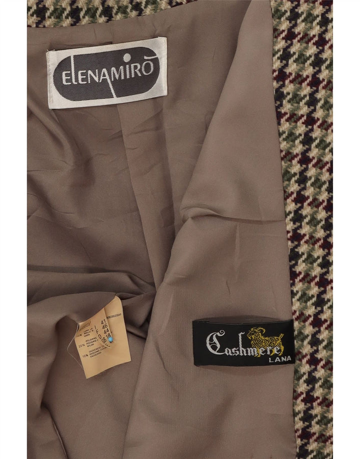 ELENA MIRO Damen 2-Knopf-Blazerjacke UK 18 XL Mehrfarbiger Hahnentritt