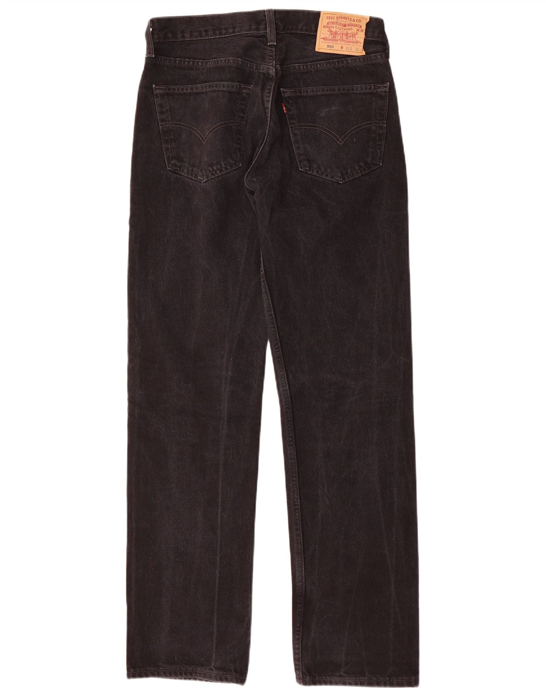 Levi's Herren 501 Straight Jeans W31 L32 Schwarze Baumwolle
