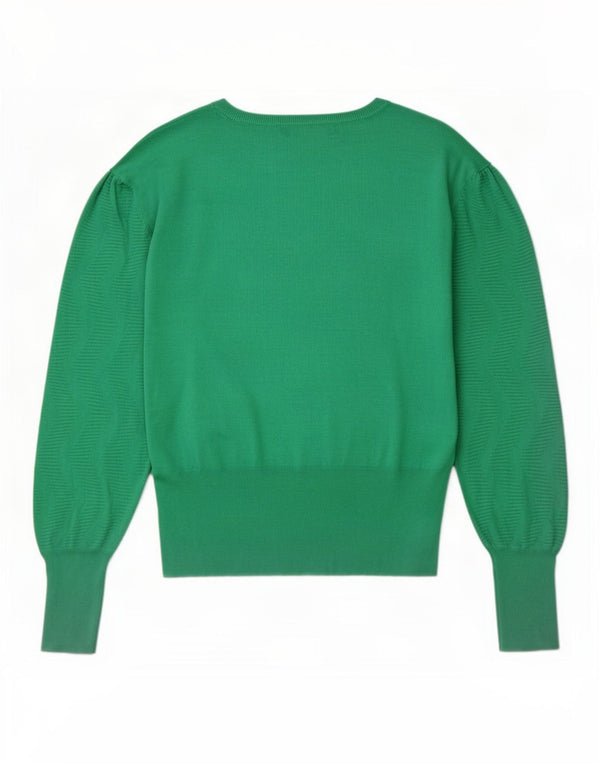 Marks & Spencer Damen-Pullover mit U-Boot-Ausschnitt, Gr. 18, XL, grüner Chevron