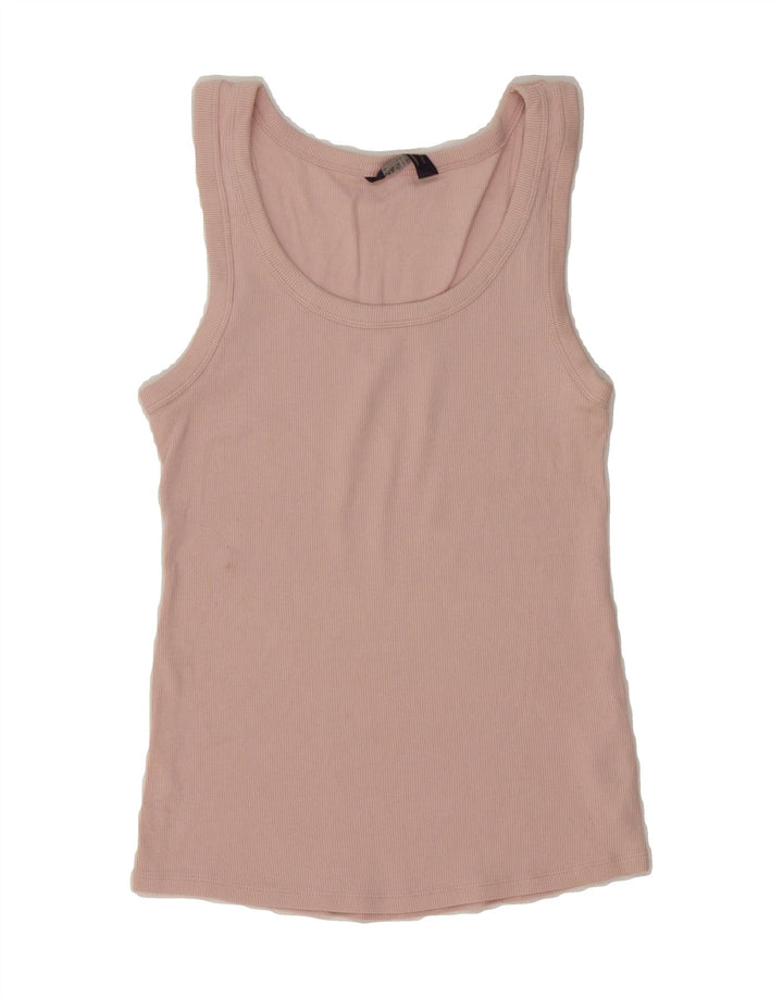 MARKS & SPENCER Womens Vest Top UK 12 Medium Pink Cotton Vintage Marks & Spencer and Second-Hand Marks & Spencer from Messina Hembry 