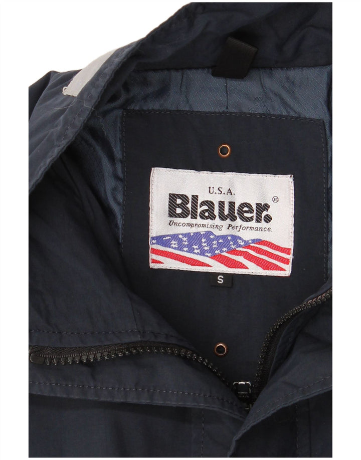 Blauer Herren Bomberjacke UK 36 Small Marineblau Farbblock