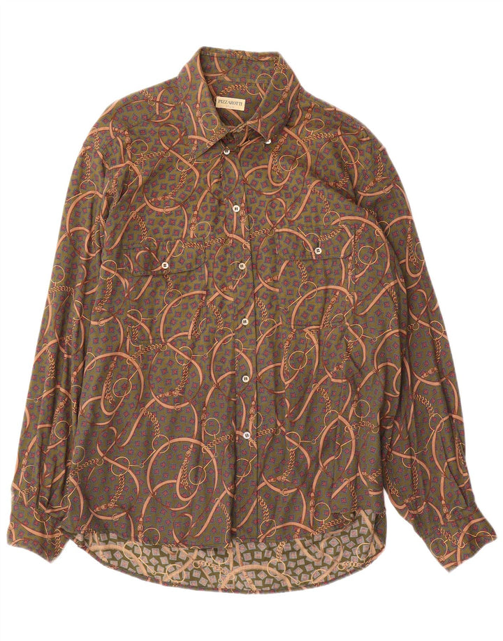 Pizzarotti Herren-Hemd mit abstraktem Muster, XL, Grün