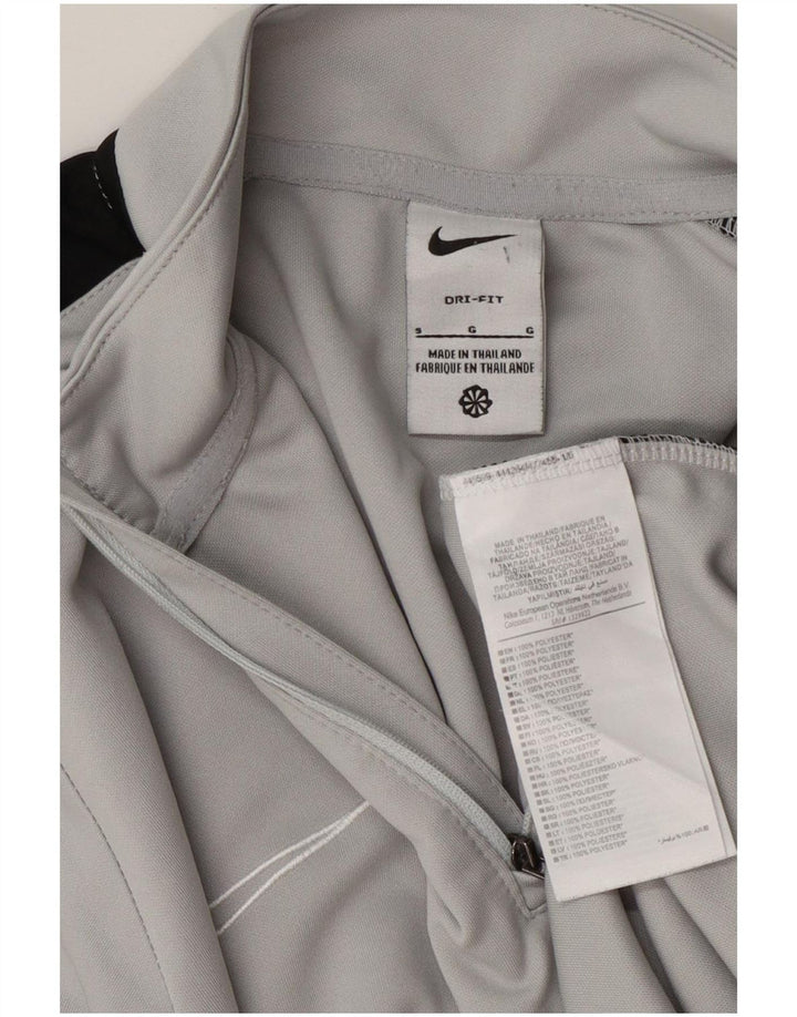 Nike Herren Dri Fit Pullover-Trainingsanzug mit Reißverschluss, Größe S, Grau, Farbblock