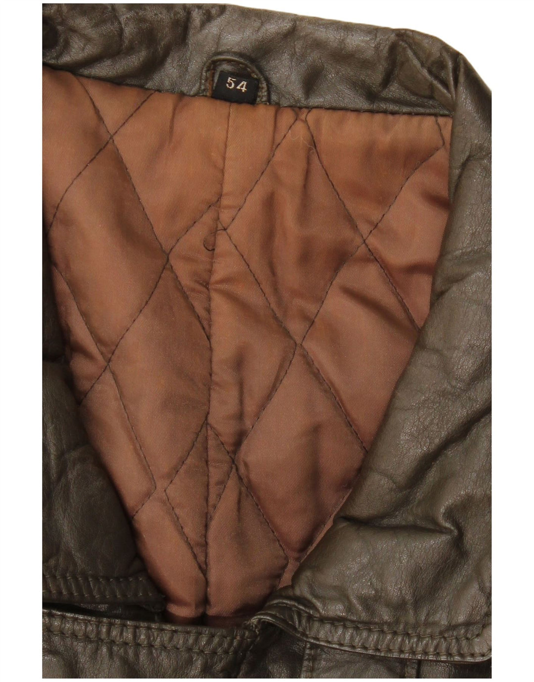 Vintage Herren Ledermantel IT 54 2XL Khaki