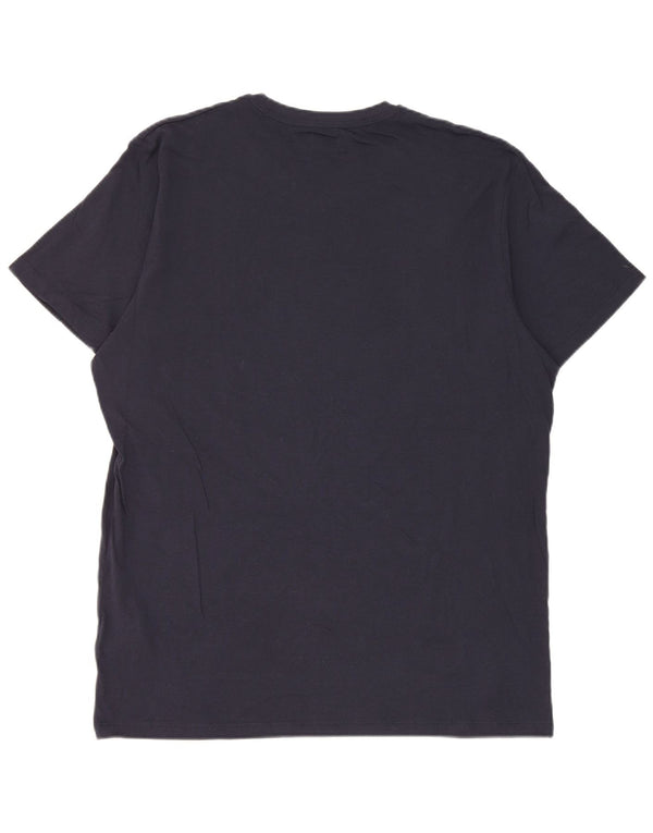 Enrico Coveri Herren Grafik T-Shirt Top XL Marineblau Baumwolle
