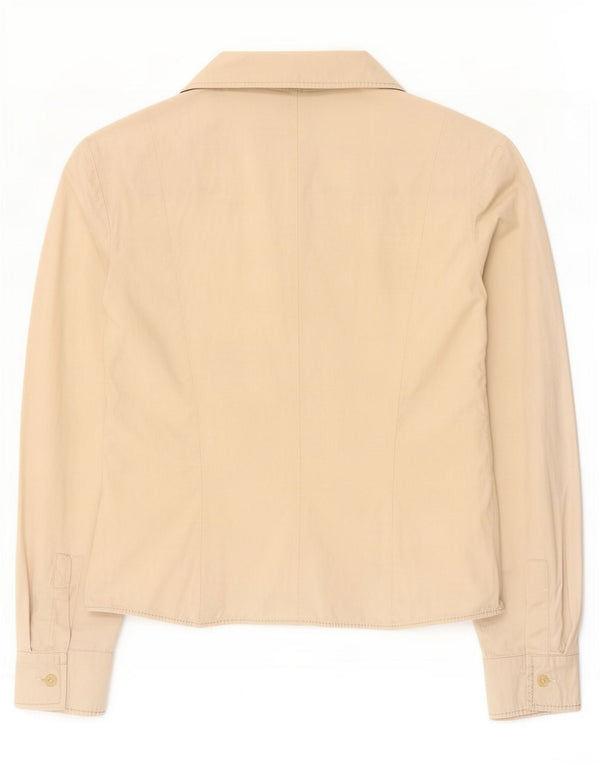 Gianfranco Ferre Damenhemd UK 10 Small Beige Baumwolle
