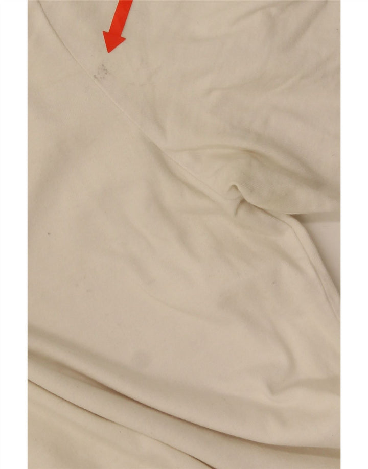 Ellesse Herren-T-Shirt mit Grafik, Größe S, cremefarbene Baumwolle