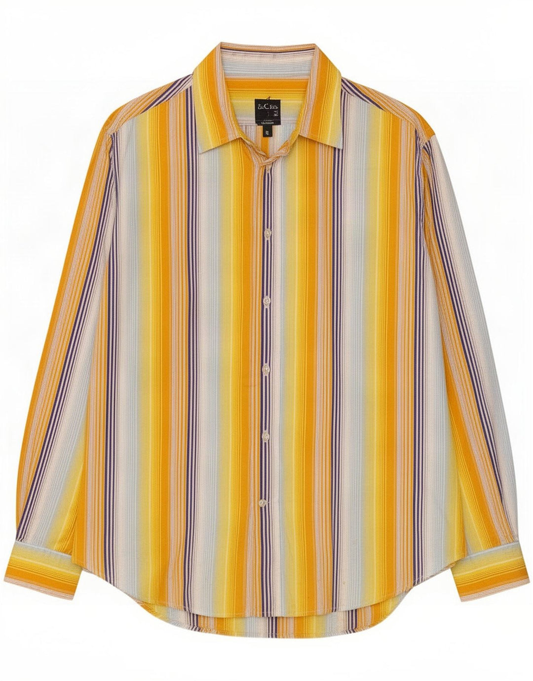 Massimo Dutti Herrenhemd, Größe 42, groß, gelb gestreift