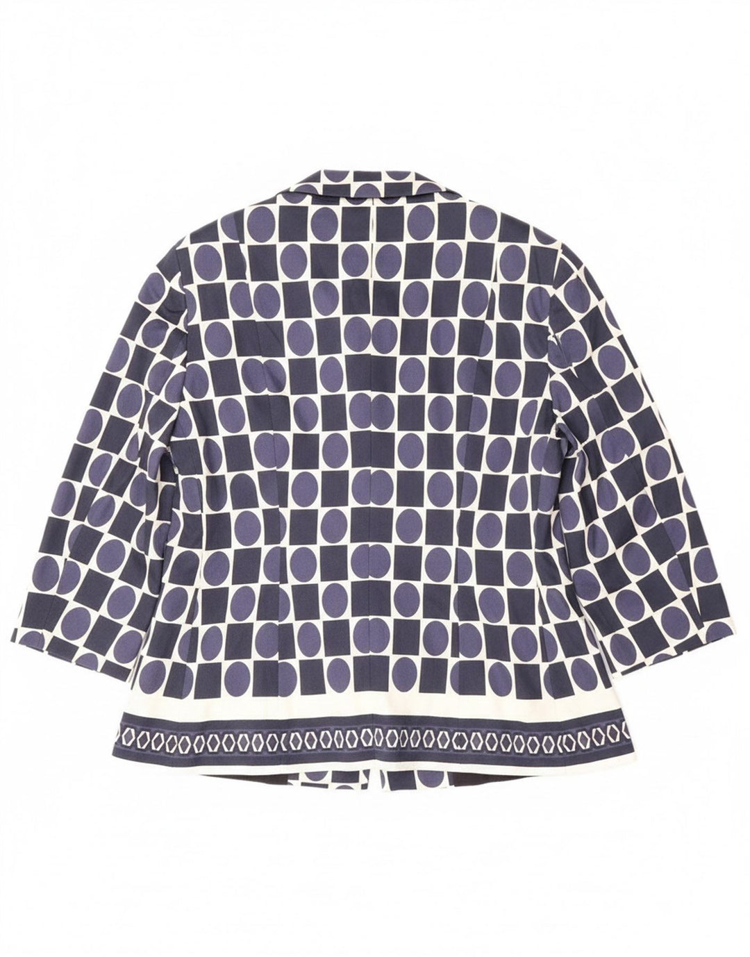 Perte by Krizia Damen Blazer Jacke UK 16 Large Marineblau Geometrisch