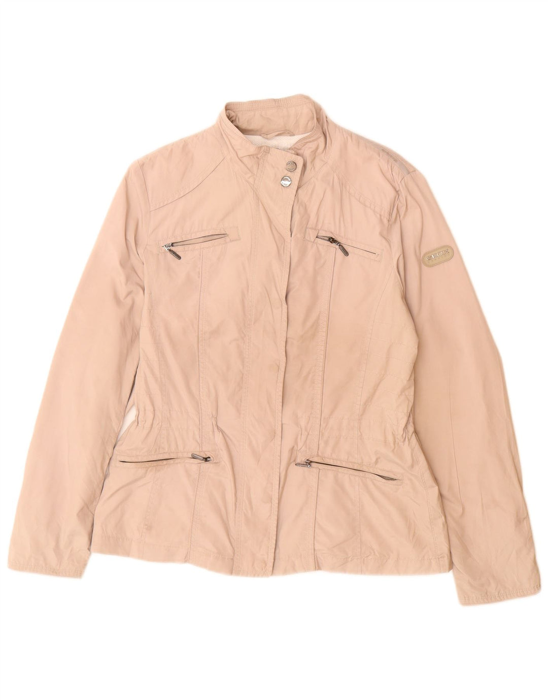Geox Respira Womens Utility Jacke UK 10 Small Beige Polyester