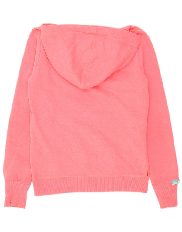 Superdry Damen Graphic Hoodie Pullover UK 6 XS Rosa Polyester
