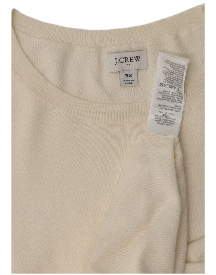 J. CREW Damen-Pullover mit Rundhalsausschnitt, UK 22 3XL, cremefarbene Baumwolle
