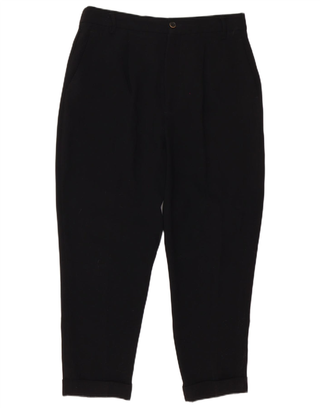 Zara Damen Tapered Capri-Hose, Größe M, W30, L23, Schwarz