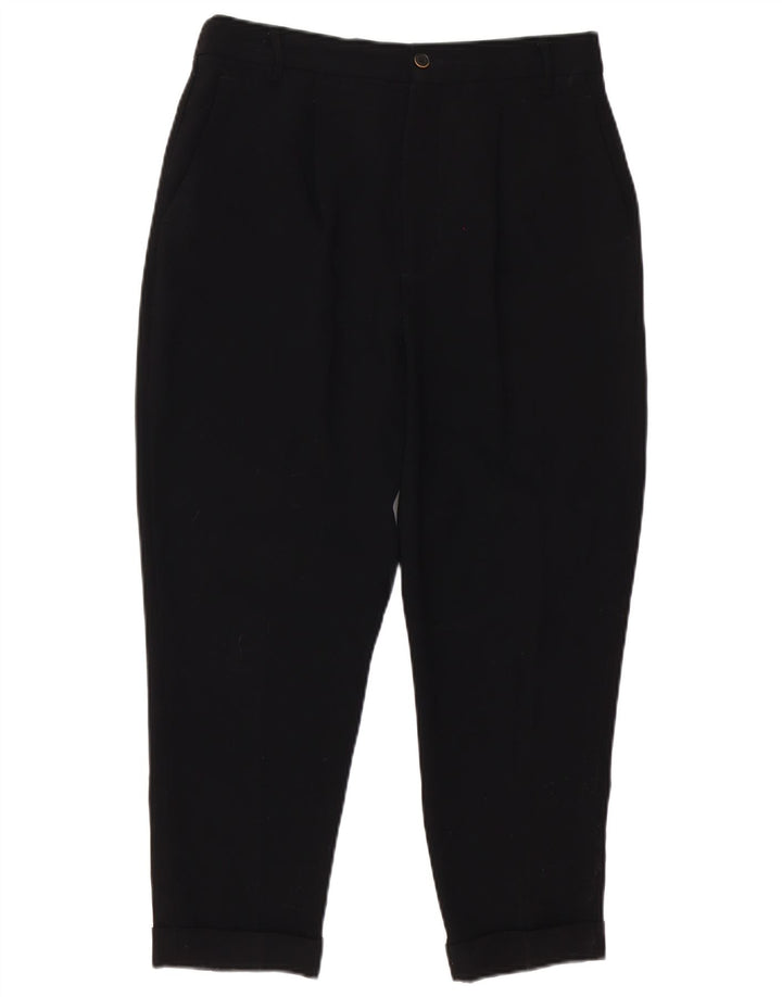 Zara Damen Tapered Capri-Hose, Größe M, W30, L23, Schwarz