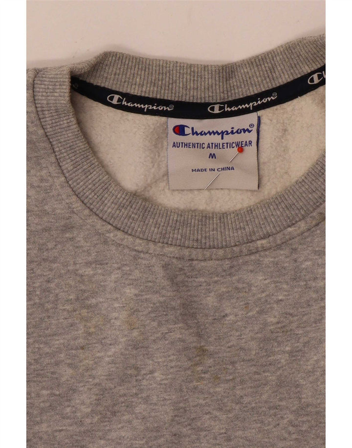 Champion Damen Crop Graphic Sweatshirt Pullover UK 14 Mittelgrau meliert