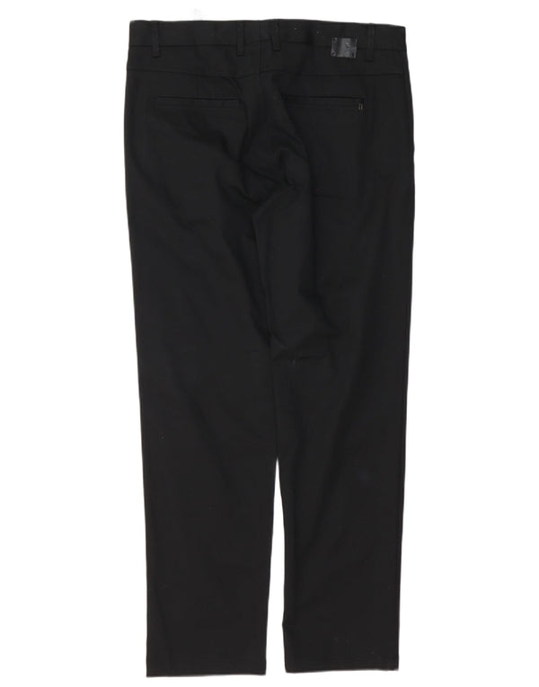 Zara Herren gerade Chinohose EU 44 Large W34 L30 Schwarz Baumwolle