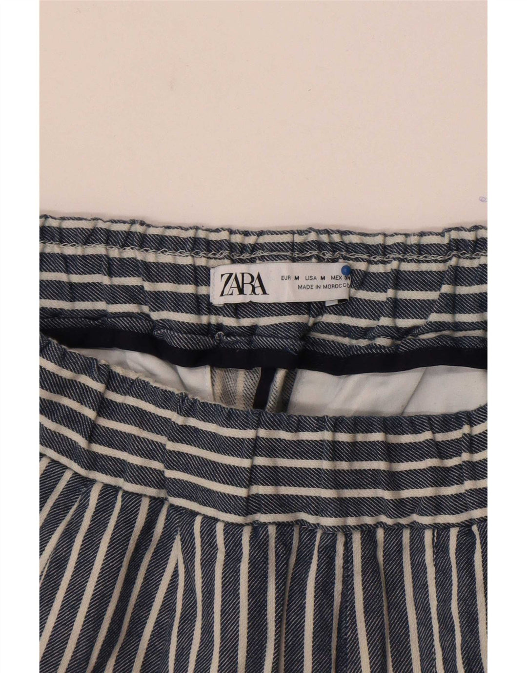 Zara Herren Sportshorts Mittel Marineblau gestreift