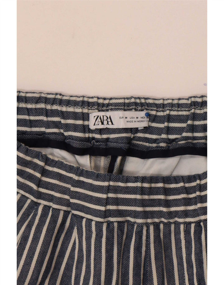 Zara Herren Sportshorts Mittel Marineblau gestreift