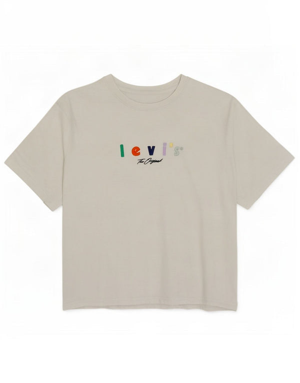 Levi's Damen Relaxed Fit Graphic T-Shirt Top UK 14 Mittelweiß