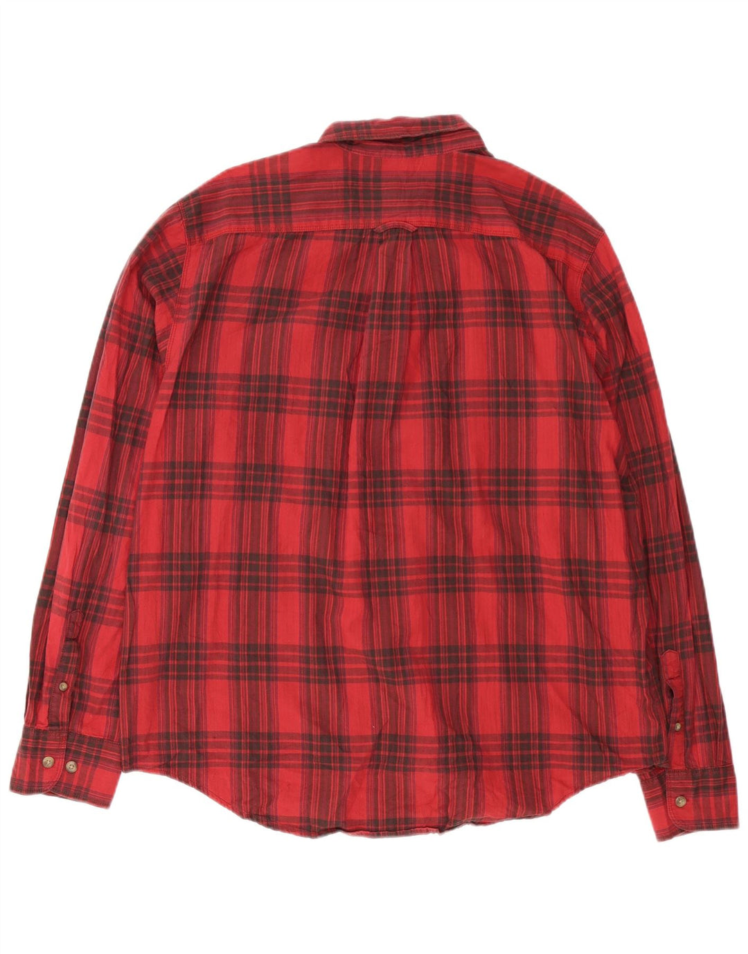 Eddie Bauer Herren-Flanellhemd XL, rot karierte Baumwolle