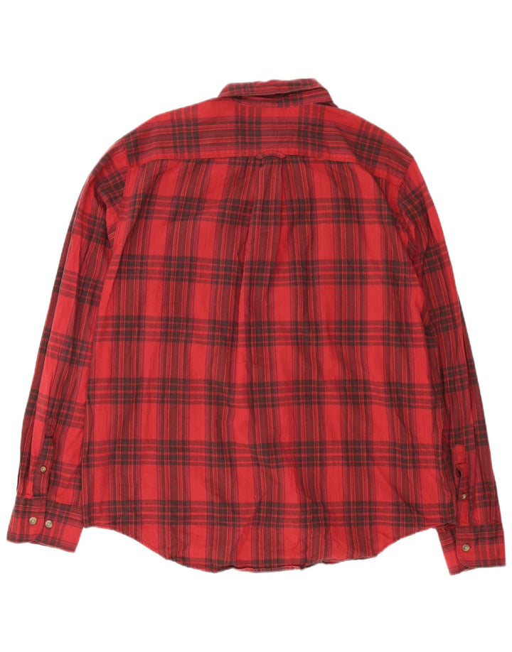 Eddie Bauer Herren-Flanellhemd XL, rot karierte Baumwolle