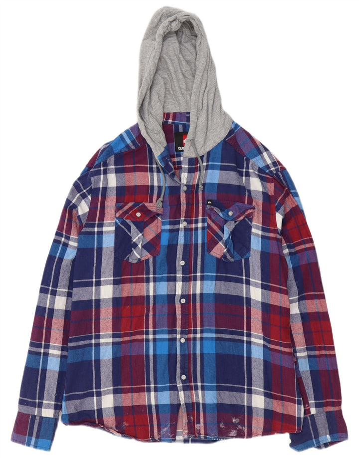Quiksilver Herren-Flanellhemd mit Kapuze, groß, mehrfarbig kariert