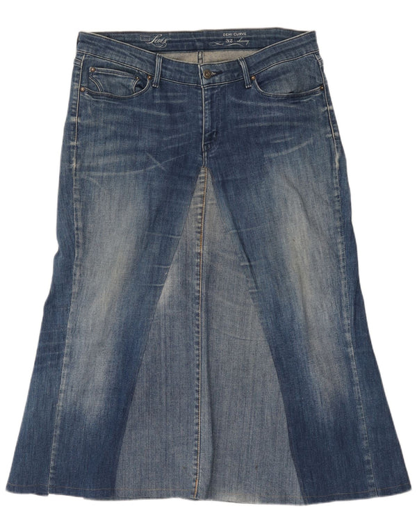 Levi's Damen Demi Curve Skinny Jeansrock W32 Large Blaue Baumwolle