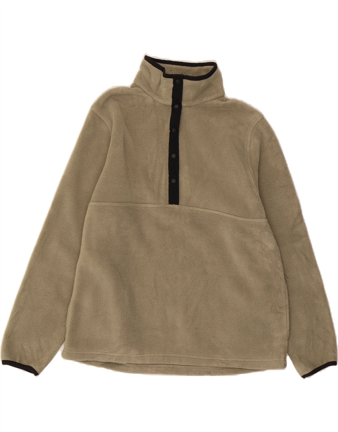 L.L.BEAN Womens Button Neck Fleece Jumper UK 14 Medium Beige Polyester Vintage L.L.Bean and Second-Hand L.L.Bean from Messina Hembry 