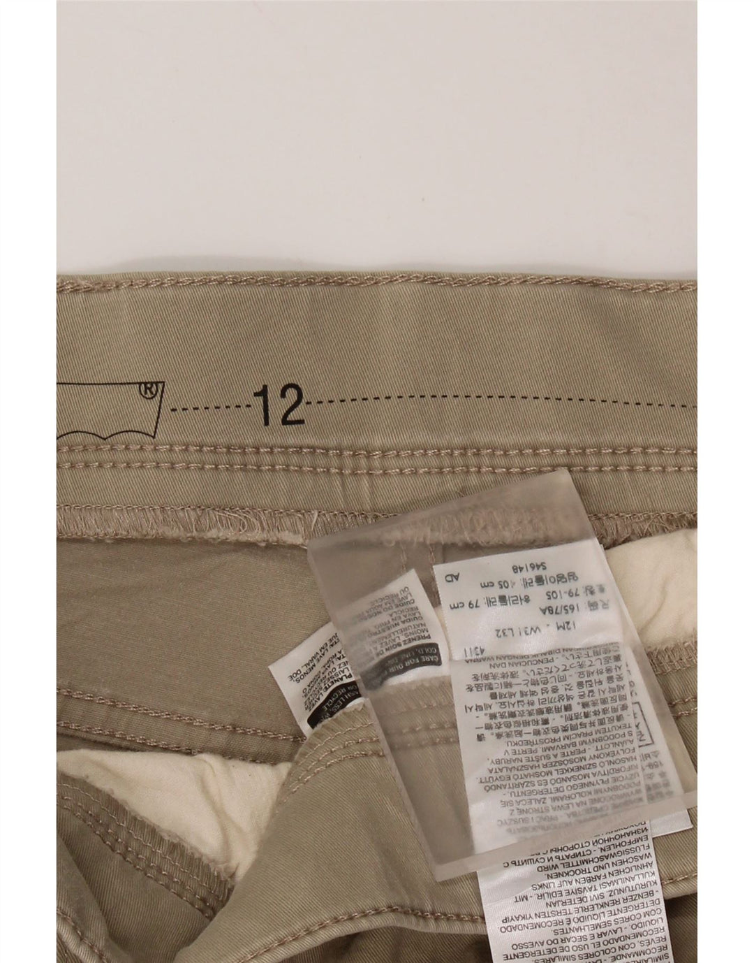 LEVI'S Damen Skinny Freizeithose US 12 Large W31 L29 Beige Baumwolle
