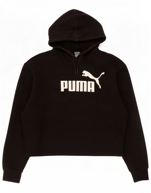 Puma Womens Graphic Oversized Hoodie Pullover UK 6 XS Schwarz