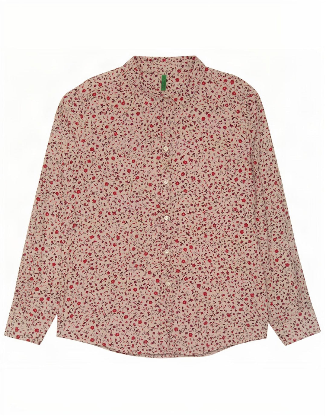 Benetton Damen-Hemd UK 16, groß, weiß geblümt