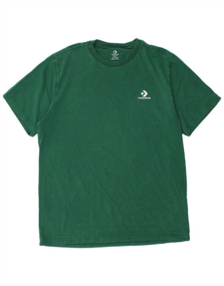 Converse Herren-T-Shirt-Oberteil aus mittelgrüner Baumwolle