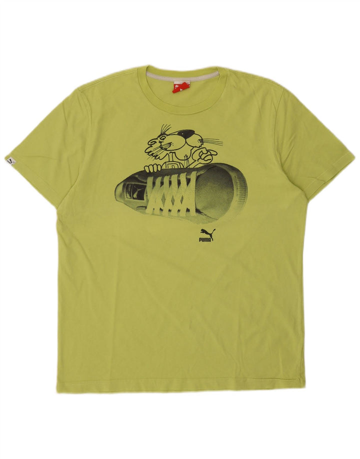 Puma Herren Grafik T-Shirt Top Large Grün
