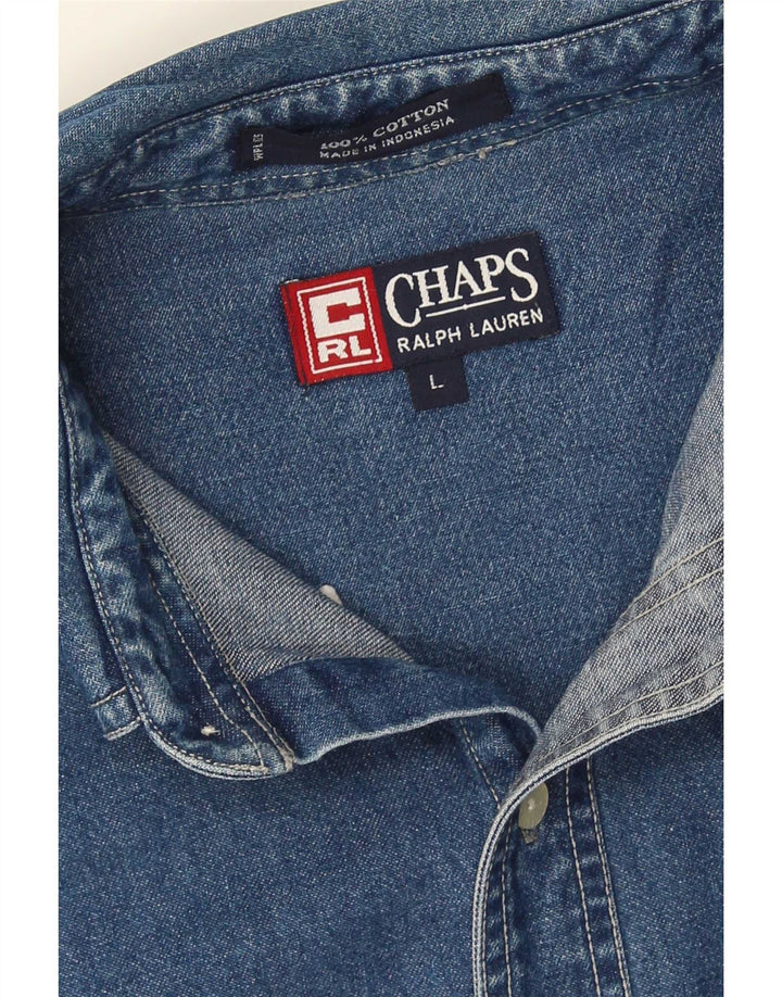 Chaps Ralph Lauren Herren-Jeanshemd, große blaue Baumwolle