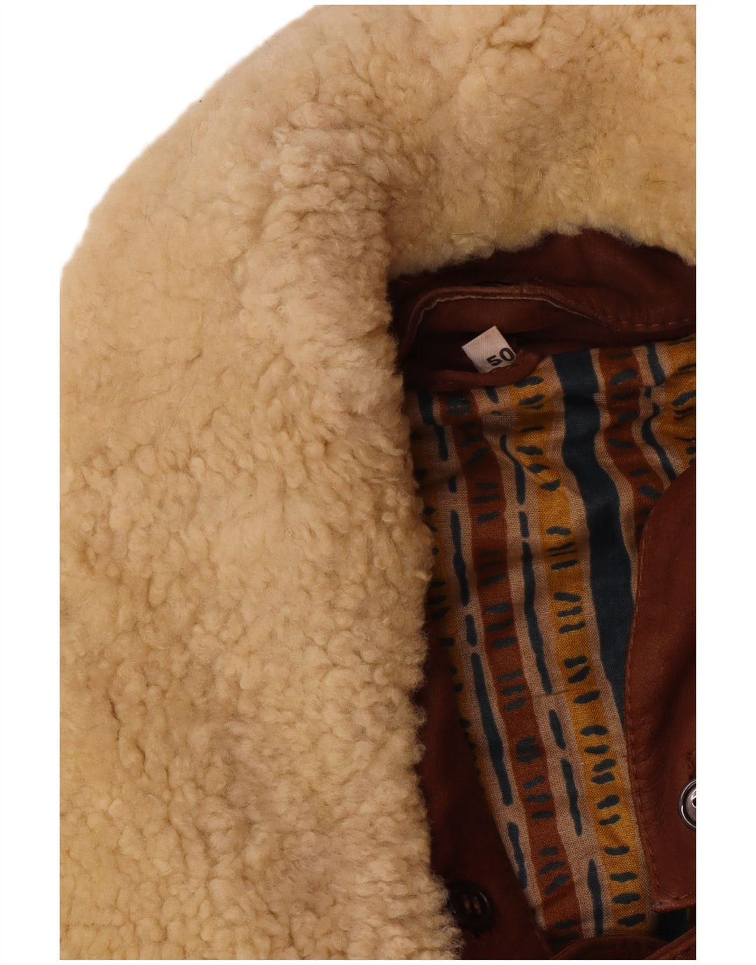 VINTAGE Herren Ledermantel IT 50 Large Braun