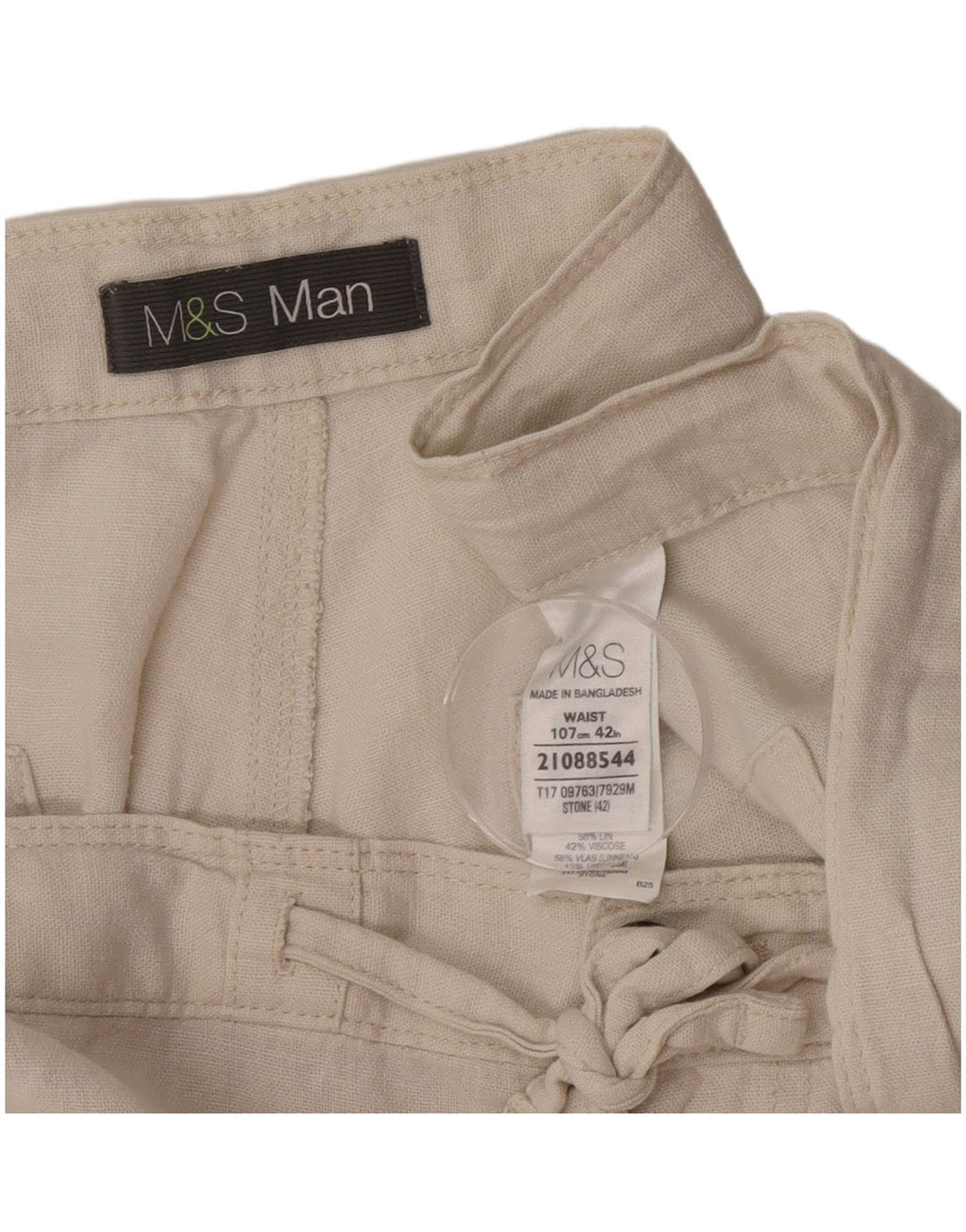 Marks & Spencer Herren Chinoshorts W42 2XL Beige Flachs