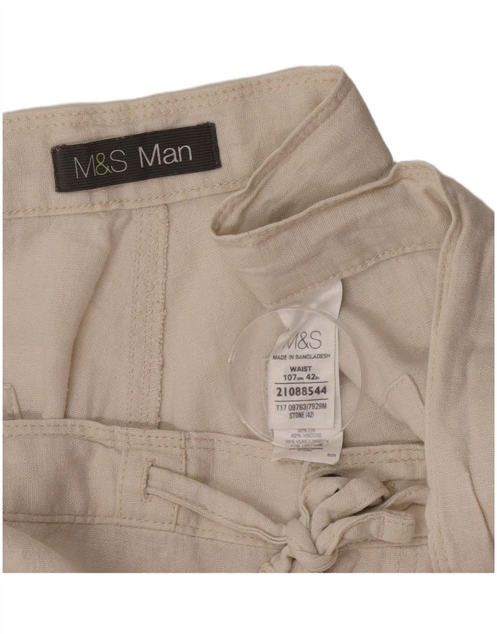 Marks & Spencer Herren Chinoshorts W42 2XL Beige Flachs