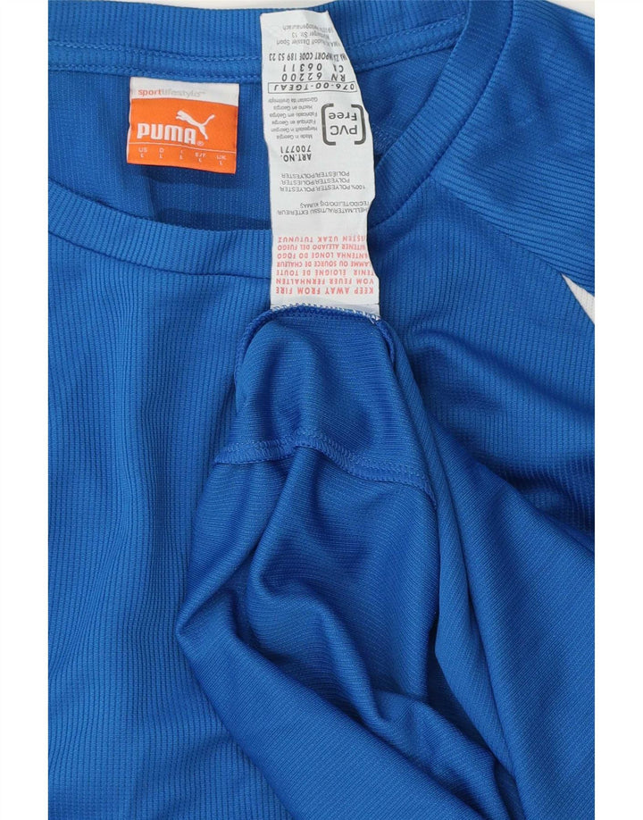 Puma Herren-Top, langärmelig, groß, blau gestreift, Polyester