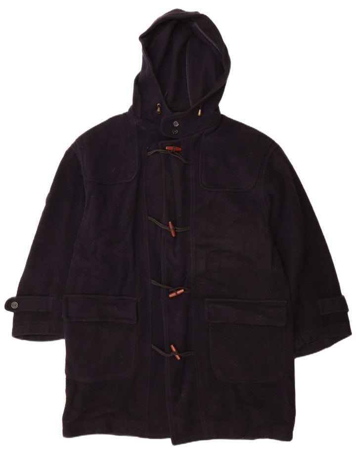 VINTAGE Herren Dufflecoat mit Kapuze IT 54 2XL Marineblau