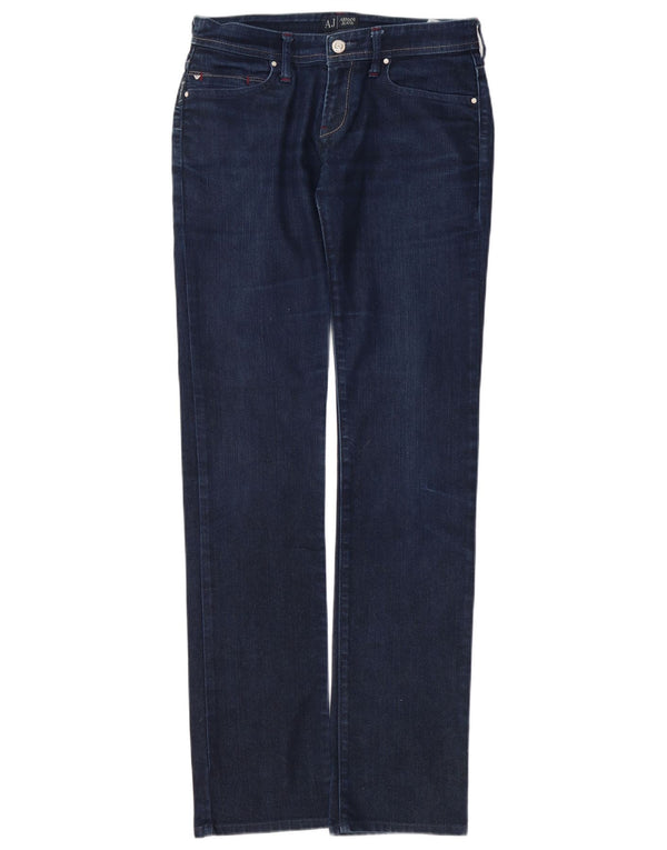 ARMANI Damen Straight Jeans W28 L32 Marineblau