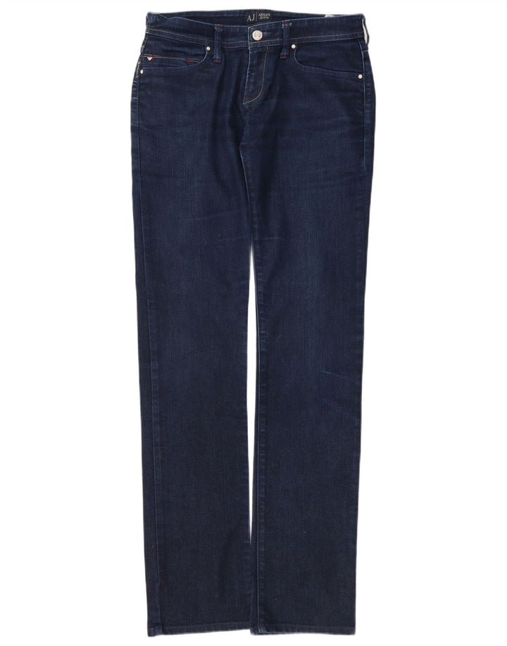 ARMANI Damen Straight Jeans W28 L32 Marineblau