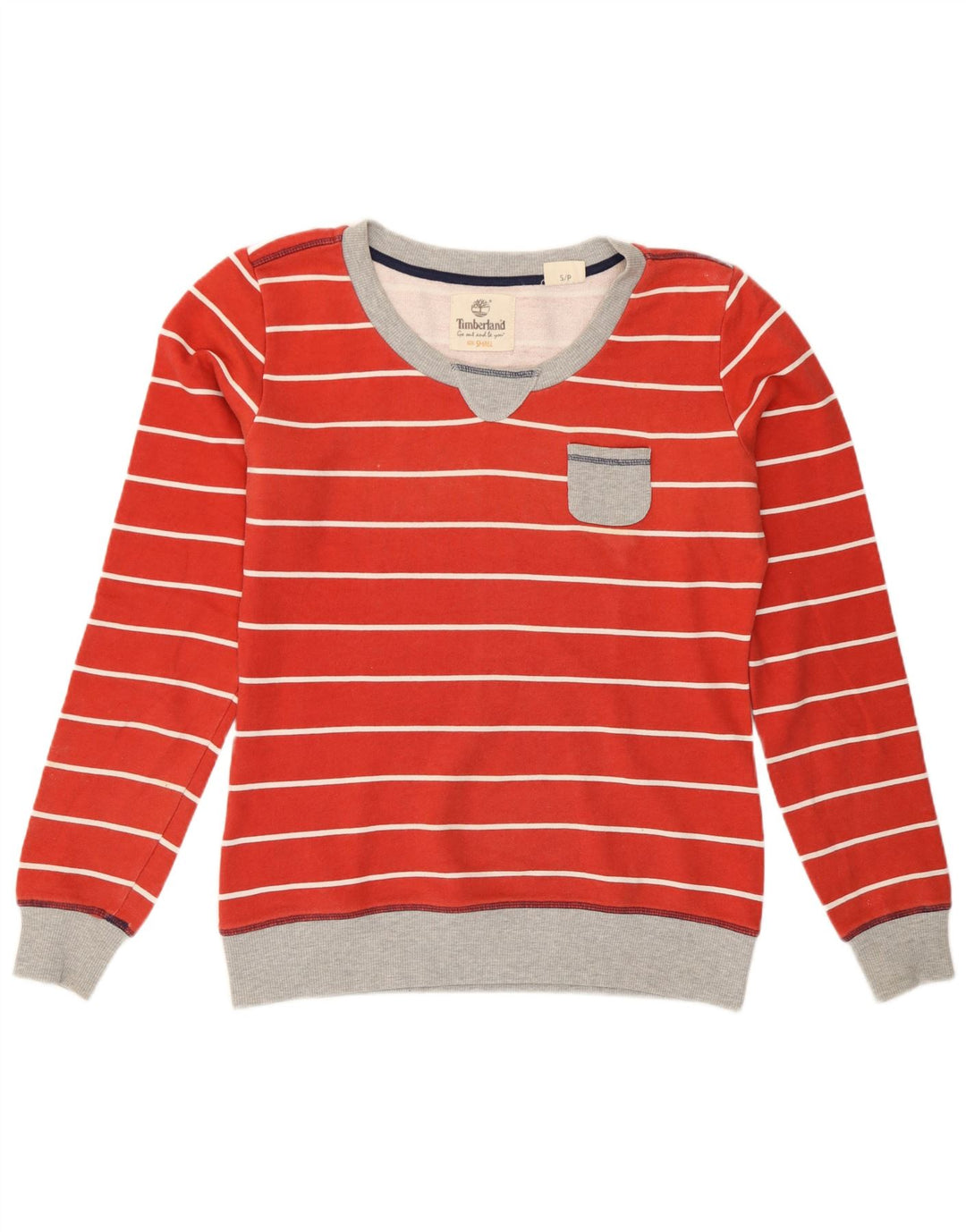 Timberland Damen-Sweatshirt in Übergröße, Gr. 10, klein, rot gestreift