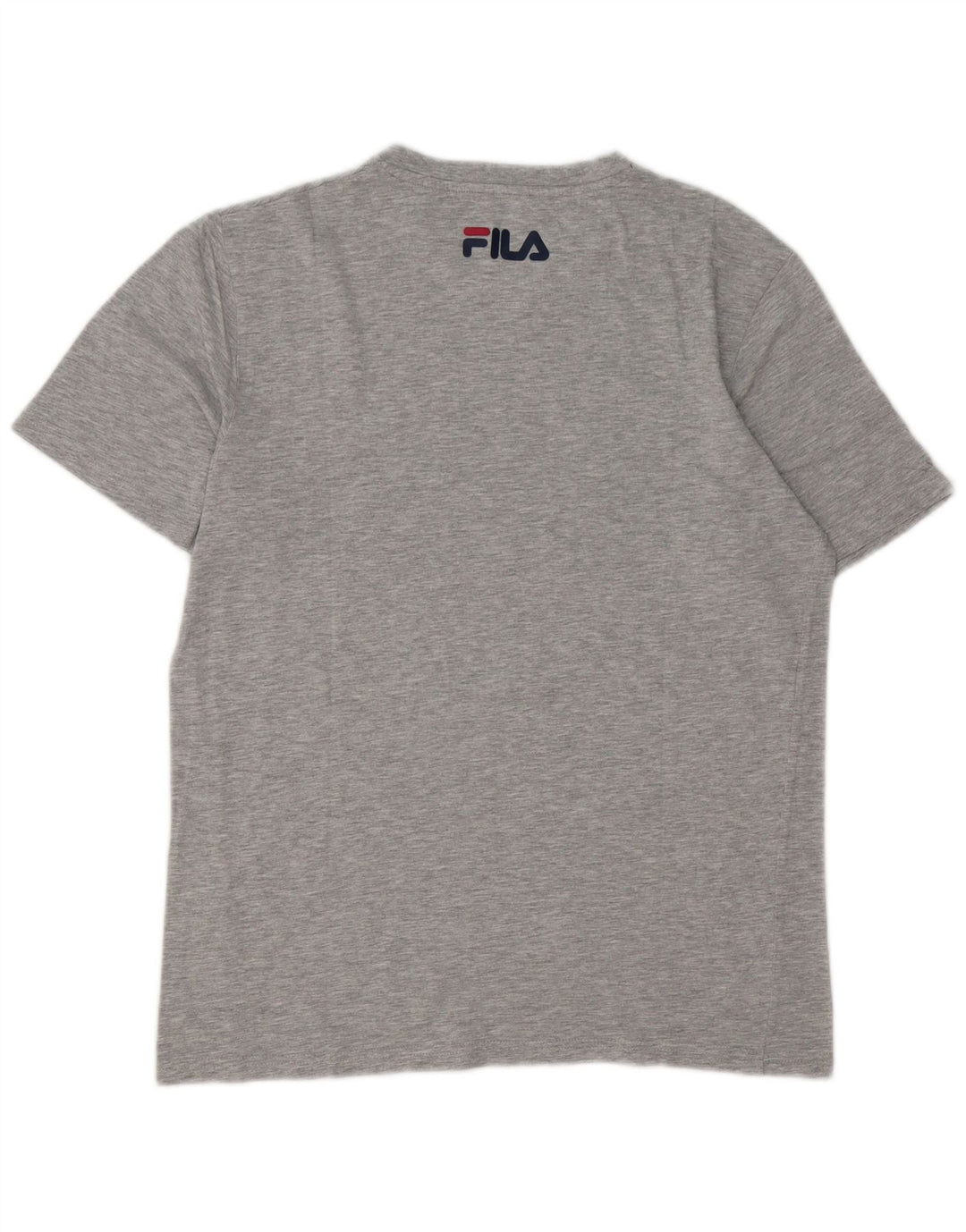 Fila Herren Grafik-T-Shirt-Oberteil aus mittelgrau gesprenkelter Baumwolle