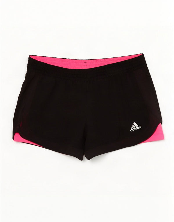 Adidas Damen Climalite Sport Shorts UK 8/10 Small Schwarz Polyester