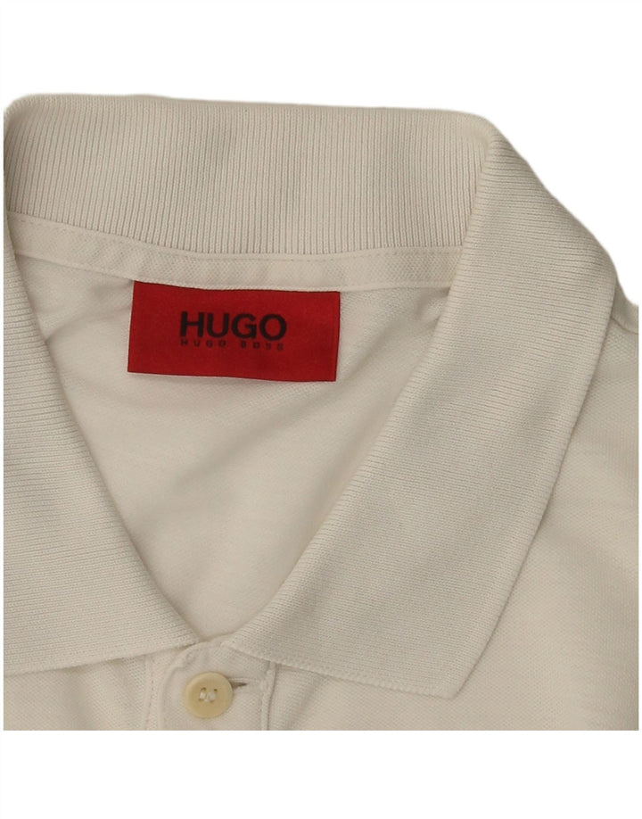 Hugo Boss Herren-Poloshirt, kleine weiße Baumwolle
