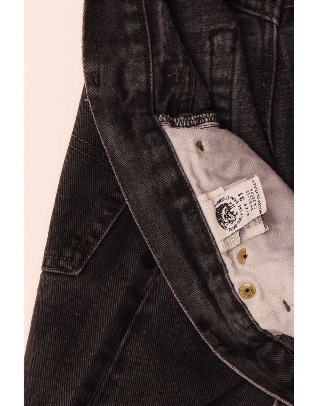 Diesel Herren Straight Jeans W31 L31 Schwarze Baumwolle