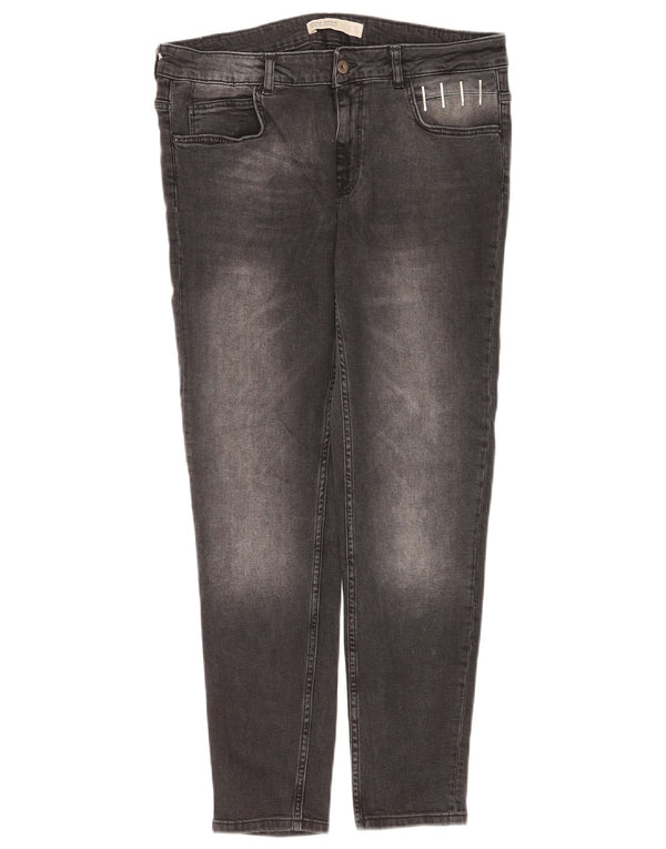Zara Damen Slim Jeans EU 42 Large W32 L27 Graue Baumwolle