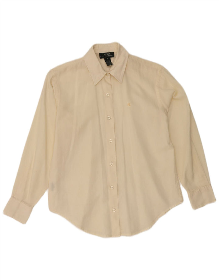 Ralph Lauren Damenhemd US 6 Medium Off White Baumwolle