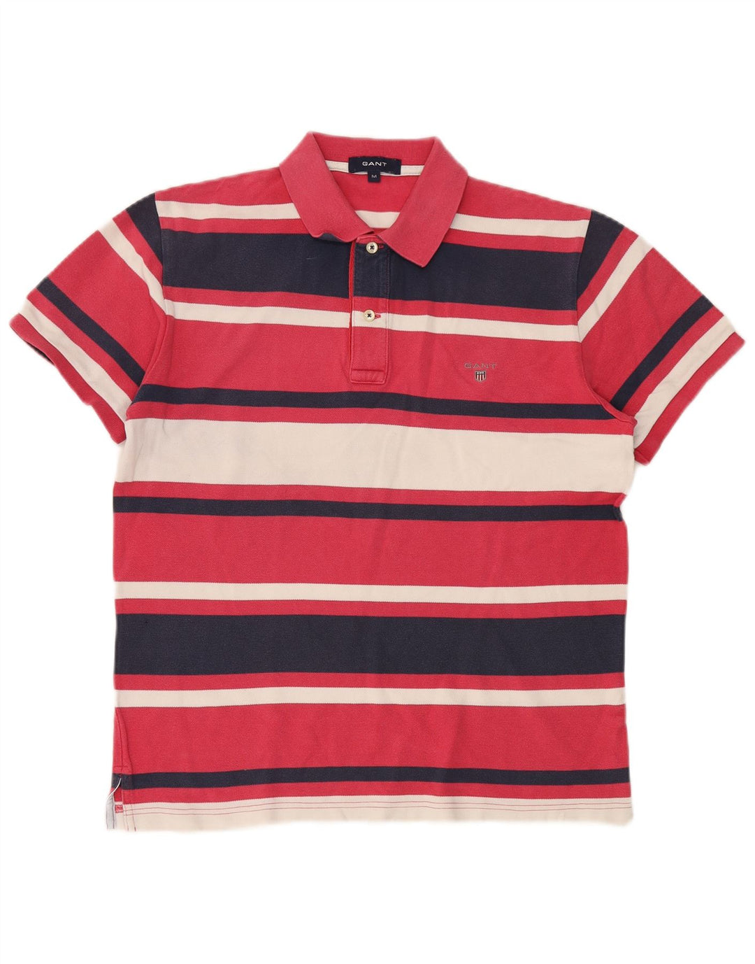 Gant Herren-Poloshirt aus mittelrosa gestreifter Baumwolle