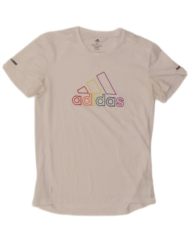 Adidas Herren Running Graphic T-Shirt Top Mittelweißes Polyester